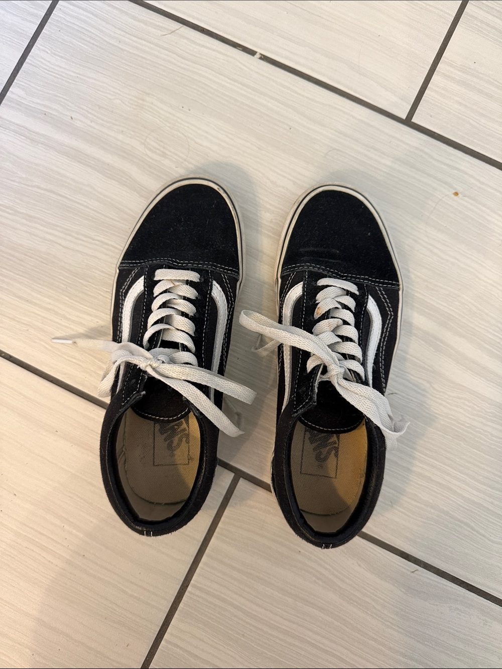 Vans Black and White Old Skool Low-Top Sneakers